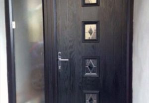 Black contemporary composite door