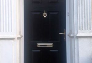 Black traditional style composite door