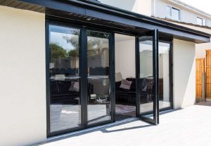 Grey bifold doors