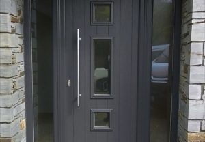 Grey contemporary composite door