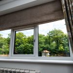 Installed white casement windows