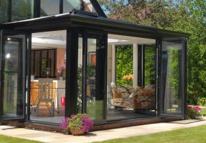 Modern glazed extension
